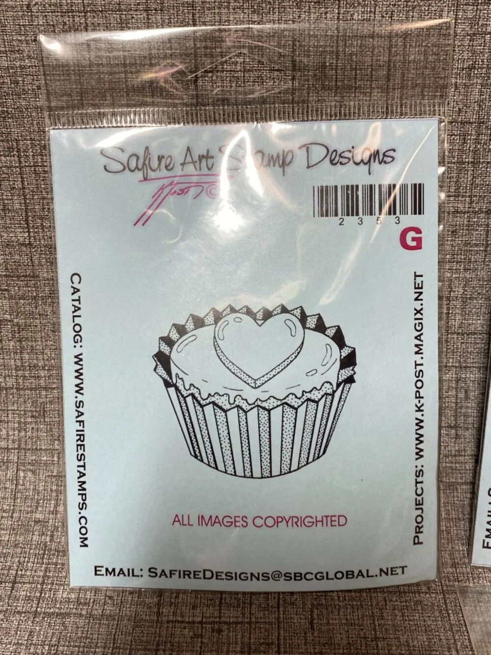 UNIQUE VTG Rubber Stamps Safire Designs & Acrylic Block 8pc Lot NEW OLD STOCK